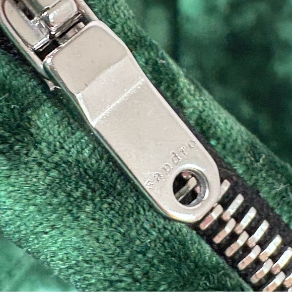 SANDRO Emerald Green Velvet Mini Skirt 3 (US 8) - Picture 10 of 15